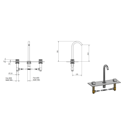 Mitigeur lavabo, 3 trous, avec bec 60°, et levier corail: chromé, noir mat, or, or rose, nickel brossé design EO392_2