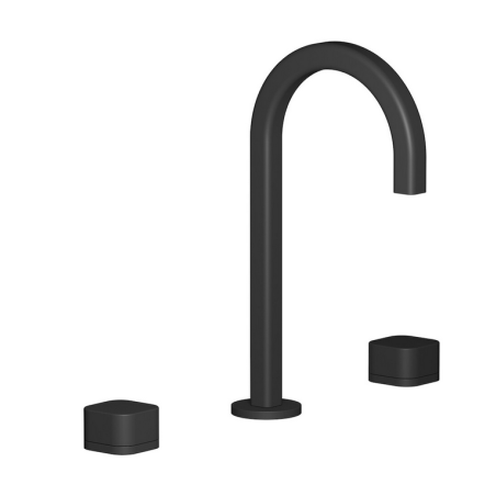 Mitigeur lavabo, 3 trous, avec bec 90°, et levier lisse: chromé, noir mat, or, or rose, nickel brossé contemporain EO392_3