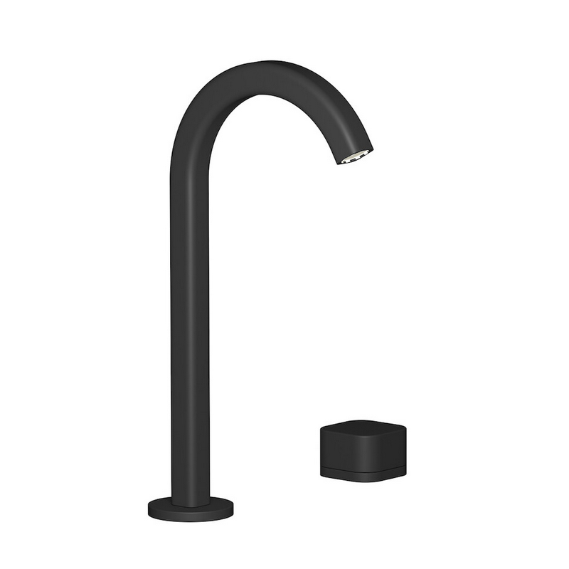 Mitigeur lavabo, 2 trous, avec bec 60°, et levier lisse: chromé, noir mat, or, or rose, nickel brossé EO394_1