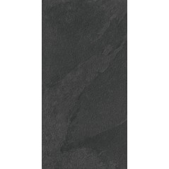 Carrelage imitation pierre noire bouchardé 60x120cm rectifié, santamustang black antidérapant R11 A+B+C