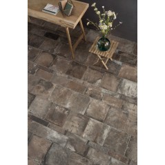 Carrelage vieille pierre, terre cuite usée foncé, 60x60cm, 30x60cm, 30x30cm, 30x15cm, 7.3x30cm rectifié santanuove dark