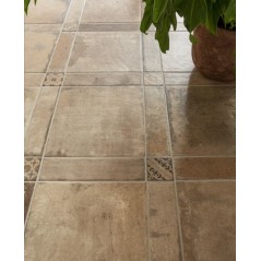 Carrelage vieille pierre, terre cuite usée beige, 60x60cm, 30x60cm, 30x30cm, 30x15cm, 7.3x30cm rectifié santanuove sand