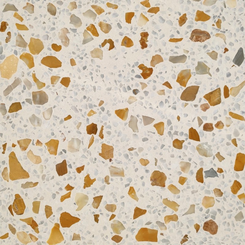 Carrelage ciment terrazzo véritable granito grand format mat ou brillant CARPPG31 60x60x2cm fond blanc