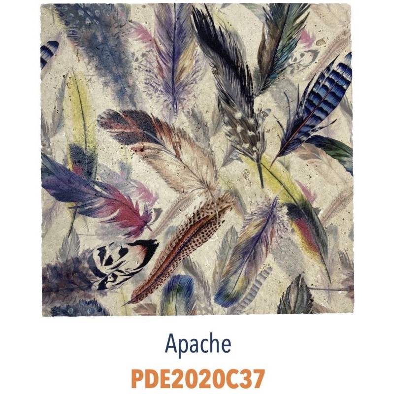 Pierre travertin décoré apache 20x20x1.2cm dif