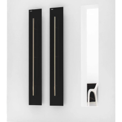 Sèche-serviette  radiateur électrique design salle de bain contemporain Anteso V noir mat avec une barre en métal chromé