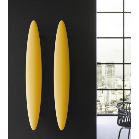 Sèche-serviette radiateur électrique contemporain jaune mat vertical 170x25cm avec ou sans porte serviette Antblade V