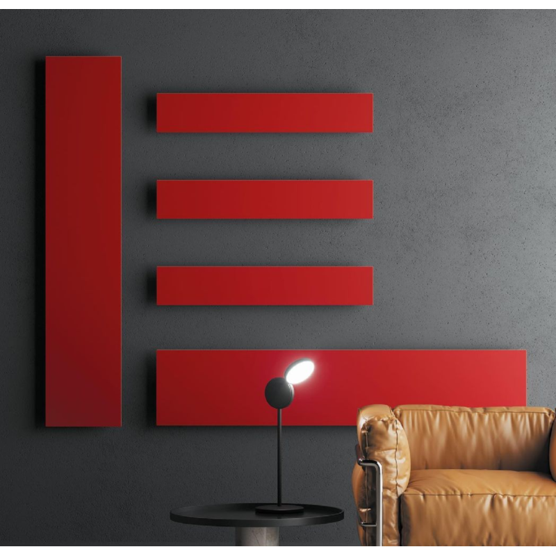 Radiateur électrique rectangulaire rouge, noir, gris, bleu, orange vertical ou horizontal Antxtavola 171x35cm