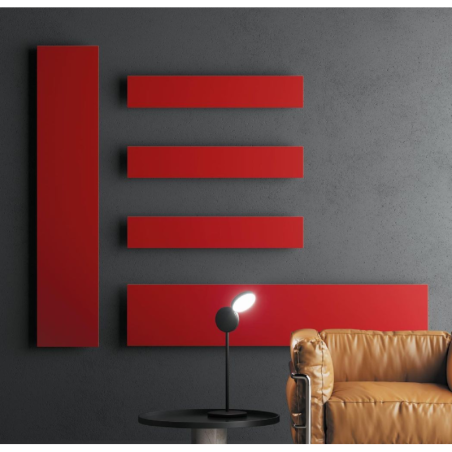 Radiateur électrique rectangulaire rouge, noir, gris, bleu, orange vertical ou horizontal Antxtavola 171x35cm