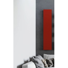 Radiateur électrique rectangulaire rouge, noir, blanc mat et blanc brillant vertical + porte-serviette Antavola 121x35cm