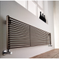 Radiateur eau chaude design horizontal moderne brun, noir, rouge, bleu, blanc mat 39.2x120cm antxAO13S