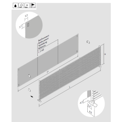 Radiateur eau chaude design horizontal moderne brun, noir, rouge, bleu, blanc mat 39.2x120cm antAO13S