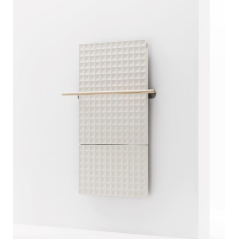 Sèche-serviette radiateur eau chaude design avec ou sans porte-serviette 82x61cm et 123x61cm antWaffle V crème