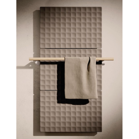 Sèche-serviette radiateur eau chaude design avec ou sans porte-serviette 82x61cm et 123x61cm antWaffle V taupe