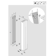 Radiateur eau chaude vertical contemporain moderne brun, noir, blanc mat 150x36cm antTTO