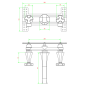 Mitigeur lavabo 3 trous, à encastrer contemporain: chromé, or, or rose, or pâle, platine BT306