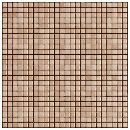 Mosaique caramel brillant, nuancé, sol et mur, salle de bain, 1.2x1.2cm et 2.5x2.5cm apanthologia 8 sur trame 30x30cm