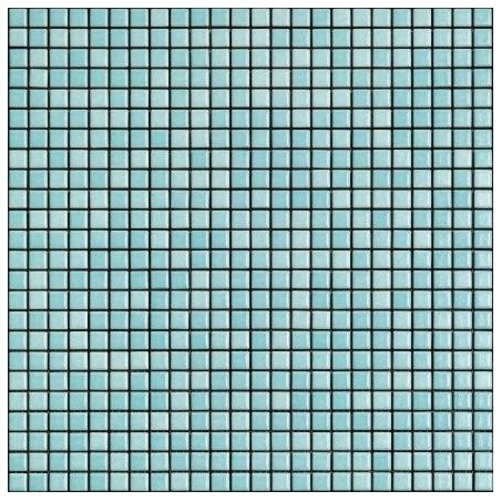 Mosaique bleu clair brillant, nuancé, sol et mur, salle de bain, 1.2x1.2cm et 2.5x2.5cm apanthologia 17 sur trame 30x30cm