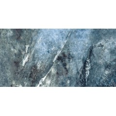 Carrelage imitation marble veiné bleu brillant rectifié 60x120cm, 120x120cm, Géoamazona blue