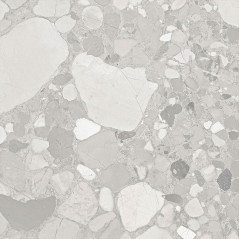 Carrelage imitation terrazzo uni gris clair mat rectifié 60x60cm, 60x120cm, Géoxcolorado perla