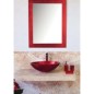 miroir avec cadre en verre décoré couleur rouge 70x90cm