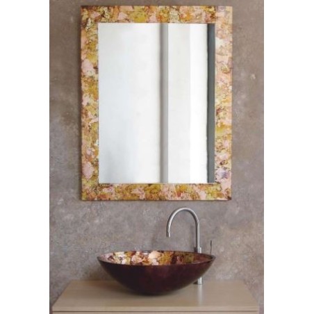 miroir avec cadre en verre décoré kimono 70x90cm