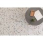 Carrelage ciment terrazzo véritable granito grand format Siena brillant 60x60x2cm fond crème