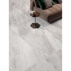 Carrelage imitation marbre gris clair poli brillant rectifié 90x180, 89x89, 60x120, 30x60cm, santamystic pearl