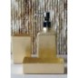 ensemble d'accessoires de lavabo en verre décorés couleur or