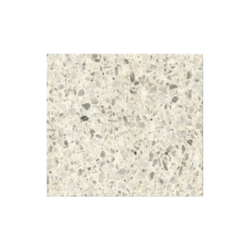 Carrelage terrazzo veritable BLANC brillant 60x60x2cm Dif MILKY WAY.