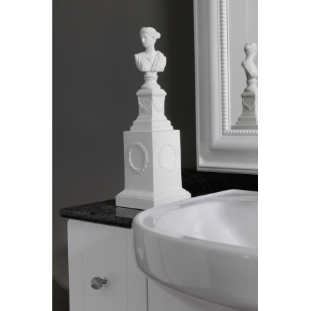 Meuble de salle de bain de style ancien, rétro, art-déco laqué blanc mat et un miroir 100x120cm compx AC15A