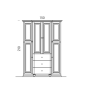 Meuble de salle de bain de style ancien, rétro, art-déco laqué blanc mat largeur150cm hauteur210cm compx AC15B