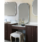 Meuble de salle de bain de style ancien, rétro, art-déco couleur frêne foncé mat double vasque et 3 miroirs compx AC19