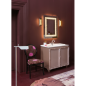 Meuble de salle de bain de style art-déco, rétro rose poudré métallisé mat avec armoire et miroir compx DH21