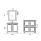 Meuble de salle de bain de style art-déco, rétro rose poudré métallisé mat avec armoire et miroir compx DH21