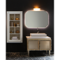 Deux meubles de salle de bain de style art-déco, rétro beige chambagne mat avec armoire et miroir compx DH15