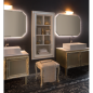 Deux meubles de salle de bain de style art-déco, rétro beige chambagne mat avec armoire et miroir compx DH15