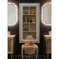 Deux meubles de salle de bain de style art-déco, rétro beige chambagne mat avec armoire et miroir compx DH15