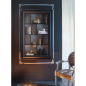 Meuble de salle de bain de style art-déco, rétro noir mat avec armoire et miroir compx DH10