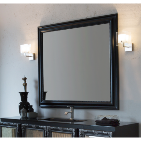 Miroir salle de bain, art-déco  sans éclairage, 100x140, 70x120, 100x120, 140x120cm avec cadre noir mat compx lord