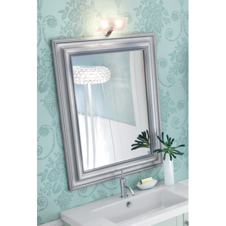 Miroir salle de bain, art-déco  sans éclairage, 100x140, 70x120, 100x120, 140x120cm avec cadre argent mat comp lord