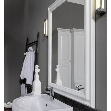 Miroir salle de bain, art-déco  sans éclairage, 100x140, 70x120, 100x120, 140x120cm avec cadre blanc mat comp lord