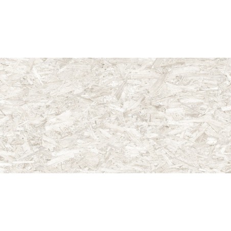Carrelage imitation panneaux de bois aggloméré blanc mat, sol et mur 59.3x119.3cm rectifié,  R10, VIV strand blanc