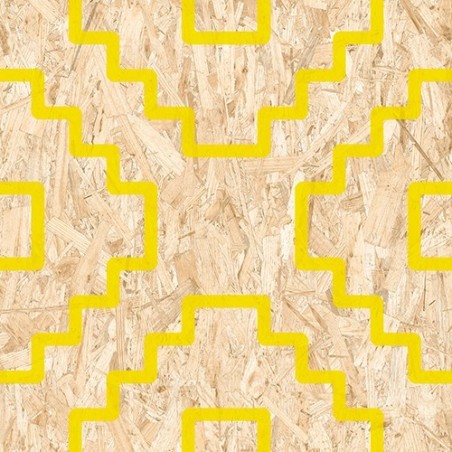Carrelage imitation bois aggloméré décoré jaune mat, décor, 59.3x59.3cm rectifié,  R10, VIV seriaki naturel amarillo