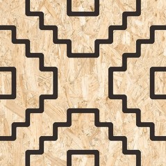 Carrelage imitation bois aggloméré décoré noir mat, décor, 59.3x59.3cm rectifié,  R10, VIV seriaki naturel nero