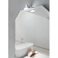 Meuble de salle de bain simple vasque de style contemporain design laqué bleu mat avec miroir et colonne compx BD014