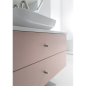 Meuble de salle de bain simple vasque de style contemporain design laqué rose mat avec miroir et colonne compx BD018