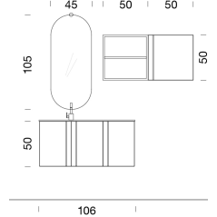 Meuble de salle de bain simple vasque arrondi de style contemporain design laqué rose mat avec 1 miroir et armoire comp BD025