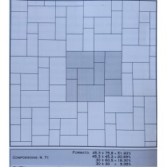 Carrelage imitation travertin beige opus nuancé antidérapant 45.3x75.8cm, 45.3x45.3cm, 30x60.5cm, 30x30cm edimsénanque mélangé.