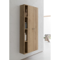 Meuble de salle de bain double vasque de style contemporain mélaminé bois clair mat avec 2 miroirs et armoire compx BD024