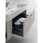 Meuble de salle de bain simple vasque de style contemporain mélaminé bois clair avec 1 miroir et armoires compx BD005